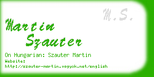 martin szauter business card
